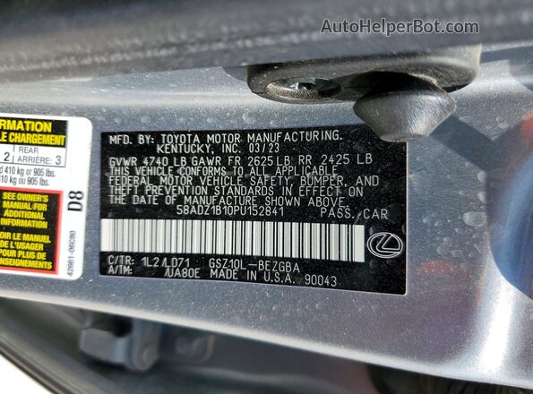 58ADZ1B10PU152841 2023 LEXUS ES Silver Widok komory silnika