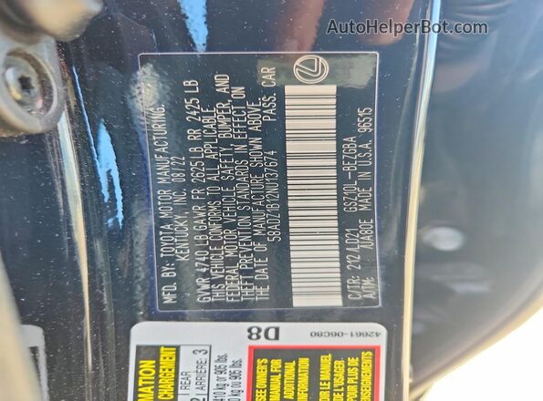 58ADZ1B12NU137674 2022 LEXUS ES Black Engine compartment view