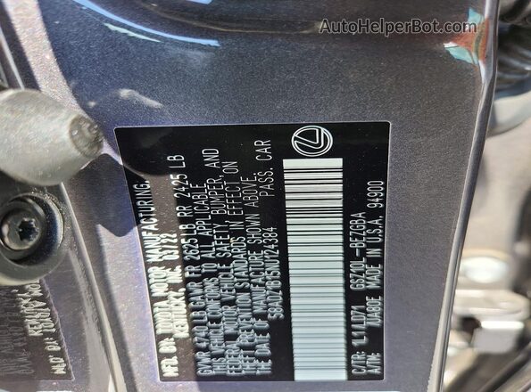 58ADZ1B15NU124384 2022 LEXUS ES Серый Вид подкапотного пространства