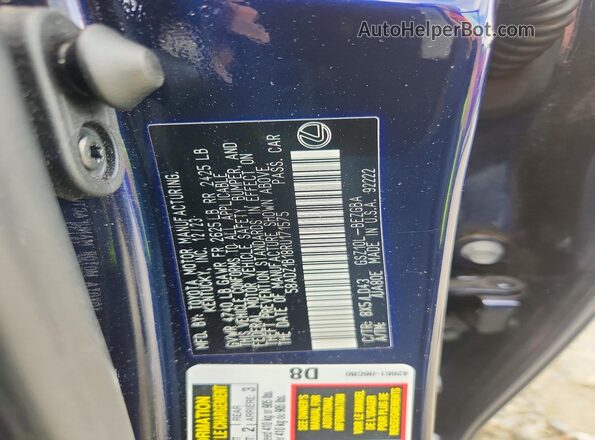 58ADZ1B18RU171575 2024 LEXUS ES Blue 