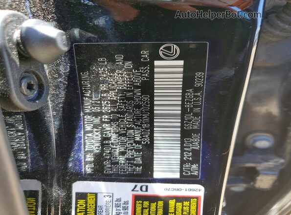 58ADZ1B1XMU102590 2021 LEXUS ES Black 