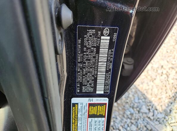 4T1BD1EB2GU049065 2016 TOYOTA AVALON Black VIN կոդի պիտակի տեսք