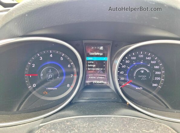 5XYZUDLA1GG361944 2016 HYUNDAI SANTA Red Vista del cuadro de instrumentos