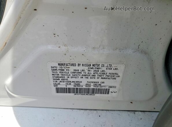 JN1EV7AR8JM438520 2018 INFINITI Q50 Белый Вид наклейки с VIN-кодом
