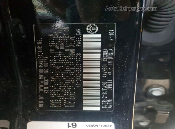 4T1DAACK5SU517738 2025 TOYOTA CAMRY Black 