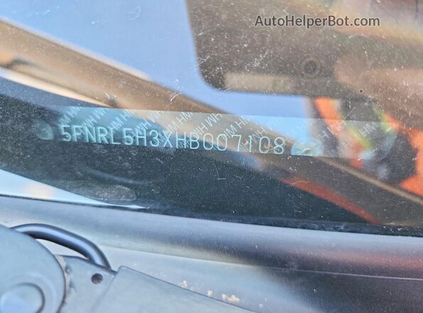 5FNRL5H3XHB007108 2017 HONDA ODYSSEY Серебряный Вид наклейки с VIN-кодом