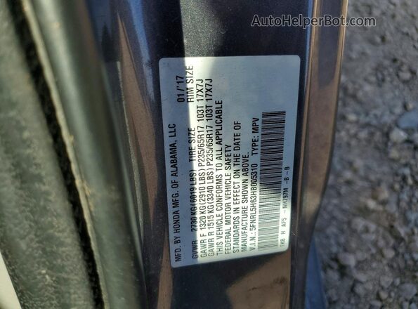 5FNRL5H63HB005310 2017 HONDA ODYSSEY Gray Widok komory silnika