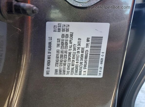 5FNRL6H51MB043724 2021 HONDA ODYSSEY Brown 