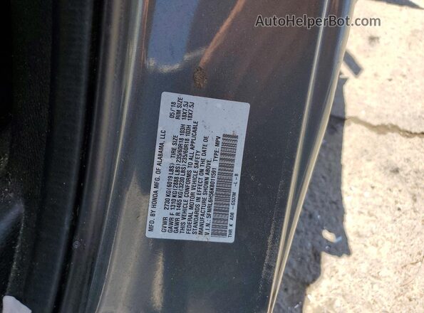5FNRL6H56KB011591 2019 HONDA ODYSSEY Gray Vista de la etiqueta del VIN