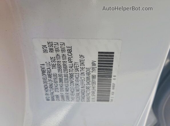 5FNRL6H61SB011880 2025 HONDA ODYSSEY White VIN կոդի պիտակի տեսք