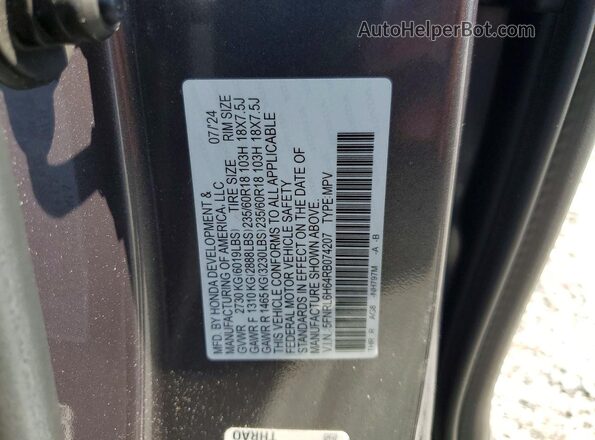 5FNRL6H64RB074207 2024 HONDA ODYSSEY Gray 