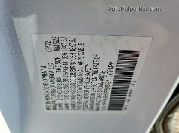 5FNRL6H67PB015097 2023 HONDA ODYSSEY White 
