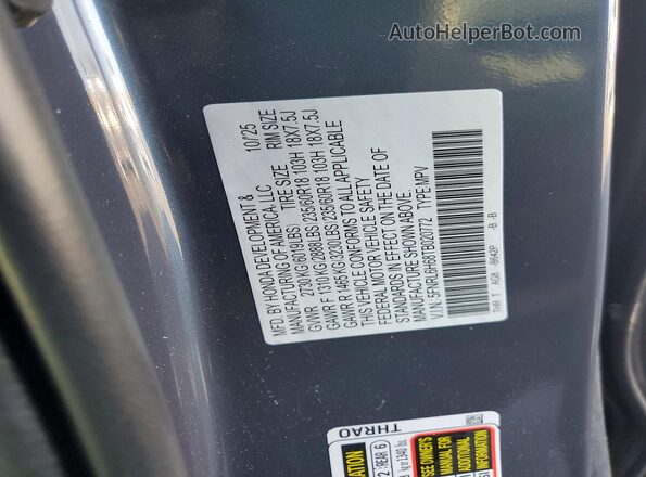 5FNRL6H68TB020772 2026 HONDA ODYSSEY Blue Вид наклейки з VIN-кодом