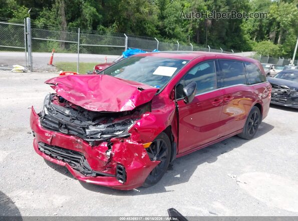 5FNRL6H70PB038326 2023 HONDA ODYSSEY Burgundy წინა მარცხენა ხედი სამი მეოთხედიდან