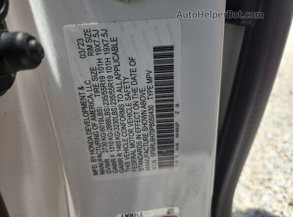 5FNRL6H70PB050430 2023 HONDA ODYSSEY White VIN sticker view