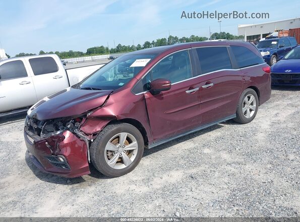 5FNRL6H72JB034608 2018 HONDA ODYSSEY Burgundy Առջևի ձախ երեք քառորդ տեսարան