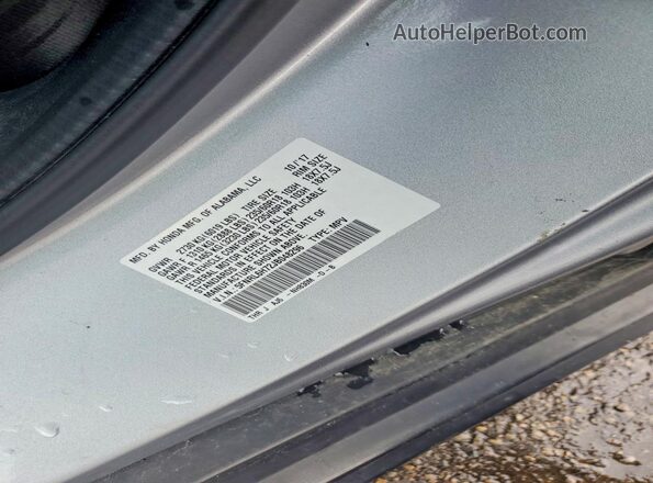 5FNRL6H72JB048296 2018 HONDA ODYSSEY Silver VIN կոդի պիտակի տեսք