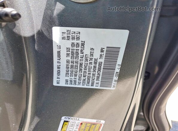 5FNRL6H73KB040953 2019 HONDA ODYSSEY Charcoal 