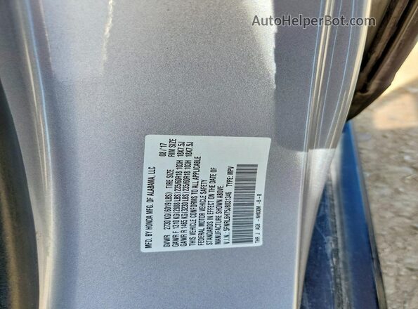 5FNRL6H75JB031346 2018 HONDA ODYSSEY Silver Vista de la etiqueta del VIN