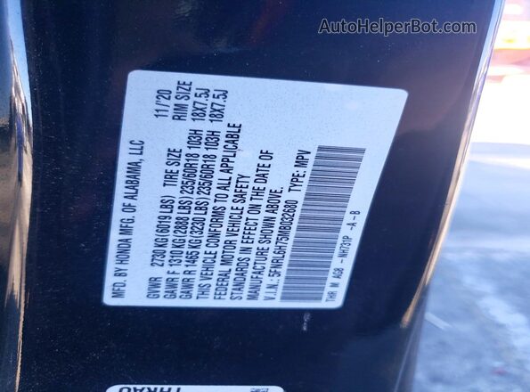 5FNRL6H75MB032680 2021 HONDA ODYSSEY Black Vista del compartimento del motor