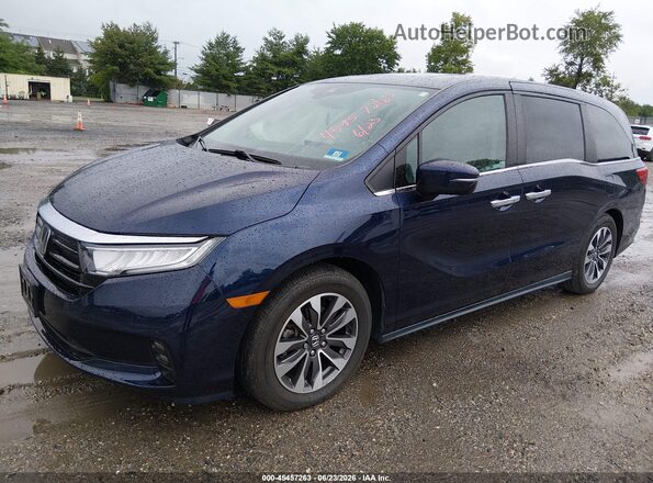 5FNRL6H76MB037600 2021 HONDA ODYSSEY Dark Blue Передня ліва чверть