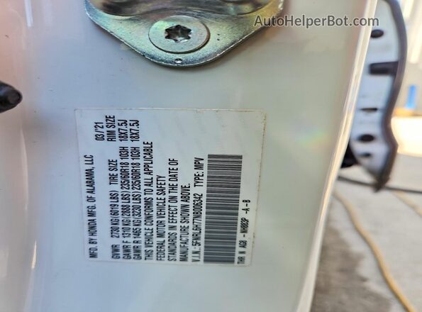 5FNRL6H77NB006342 2022 HONDA ODYSSEY White 