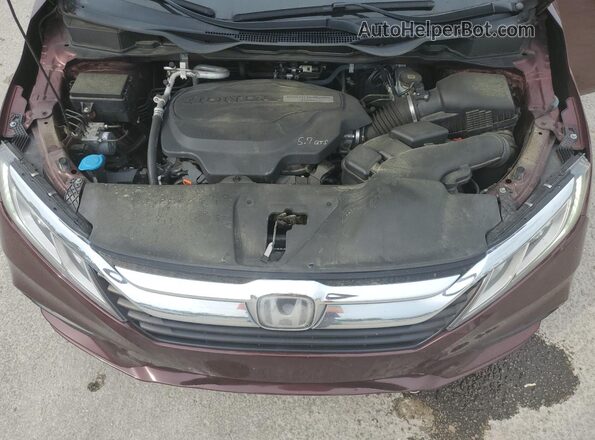 5FNRL6H78JB072151 2018 HONDA ODYSSEY Maroon Вид підкапотного простору