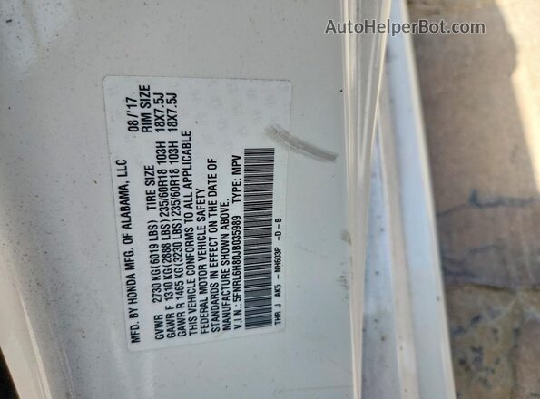 5FNRL6H80JB035989 2018 HONDA ODYSSEY White Engine compartment view