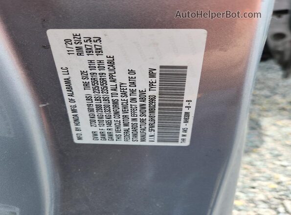 5FNRL6H81MB029963 2021 HONDA ODYSSEY Silver 
