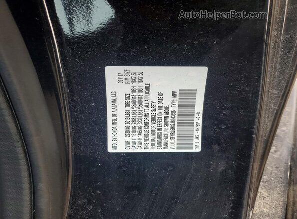 5FNRL6H82JB043656 2018 HONDA ODYSSEY Черный Вид наклейки с VIN-кодом