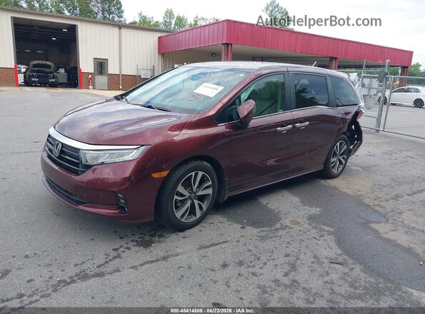 5FNRL6H82MB003419 2021 HONDA ODYSSEY Burgundy Vista tres cuartos delantera izquierda