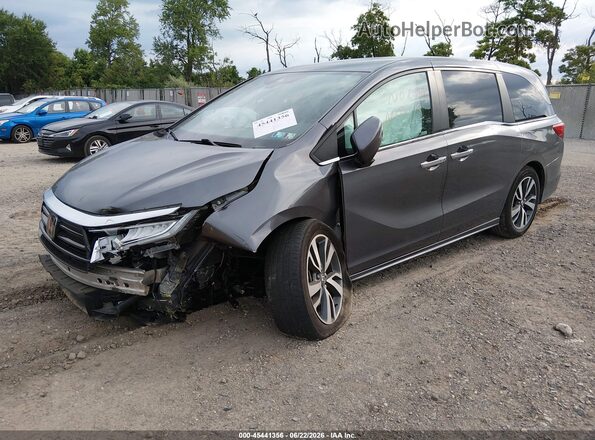 5FNRL6H82MB039059 2021 HONDA ODYSSEY Gray Առջևի ձախ երեք քառորդ տեսարան