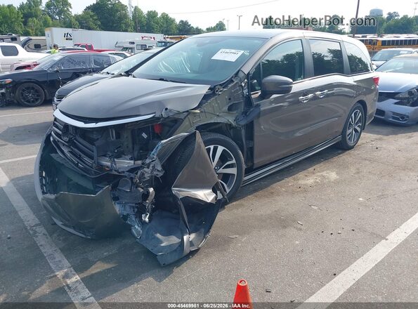 5FNRL6H82NB038446 2022 HONDA ODYSSEY Gray Առջևի ձախ երեք քառորդ տեսարան