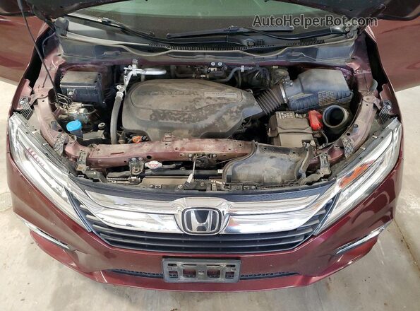 5FNRL6H86JB000177 2018 HONDA ODYSSEY Maroon Вид підкапотного простору