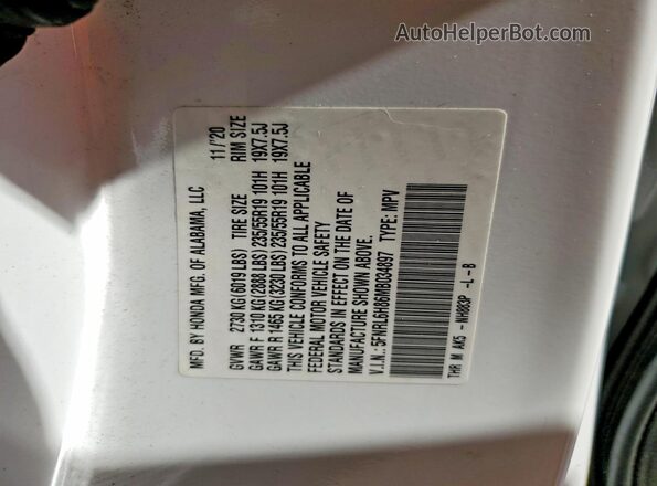 5FNRL6H86MB034897 2021 HONDA ODYSSEY White 