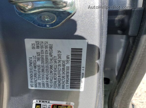 5FNRL6H86TB013630 2026 HONDA ODYSSEY Silver Вид наклейки з VIN-кодом
