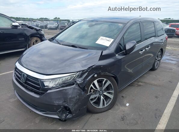 5FNRL6H88MB039521 2021 HONDA ODYSSEY Gray Առջևի ձախ երեք քառորդ տեսարան