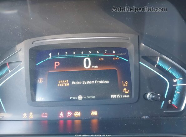 5FNRL6H89KB095576 2019 HONDA ODYSSEY Black Հետևի նստատեղերի տեսք