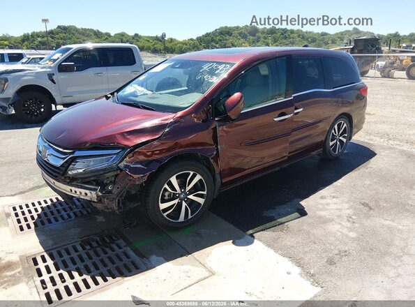 5FNRL6H93JB049703 2018 HONDA ODYSSEY Maroon წინა მარცხენა ხედი სამი მეოთხედიდან