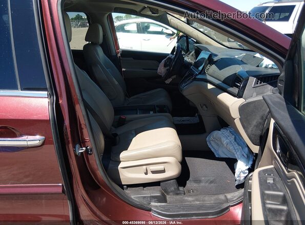 5FNRL6H93JB049703 2018 HONDA ODYSSEY Maroon წინა სალონის ხედი