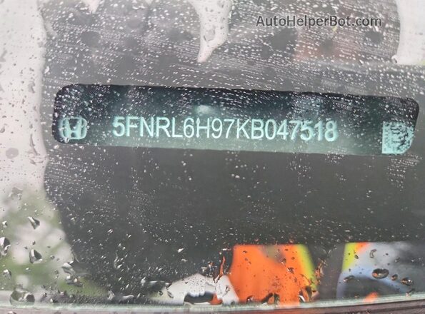 5FNRL6H97KB047518 2019 HONDA ODYSSEY Gray 
