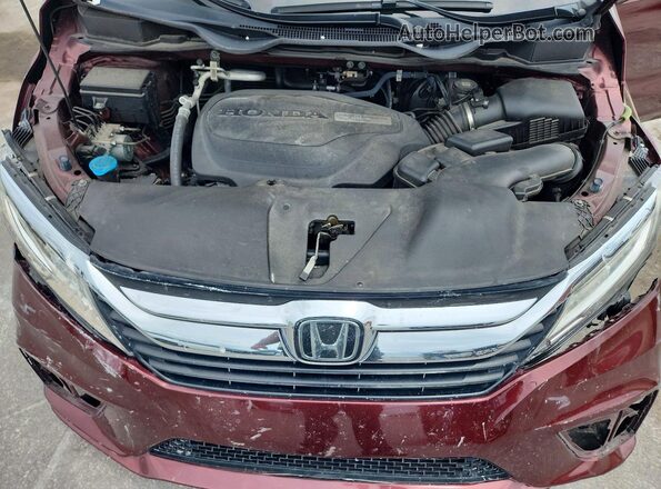 5FNRL6H97KB059975 2019 HONDA ODYSSEY Burgundy Vista del compartimento del motor