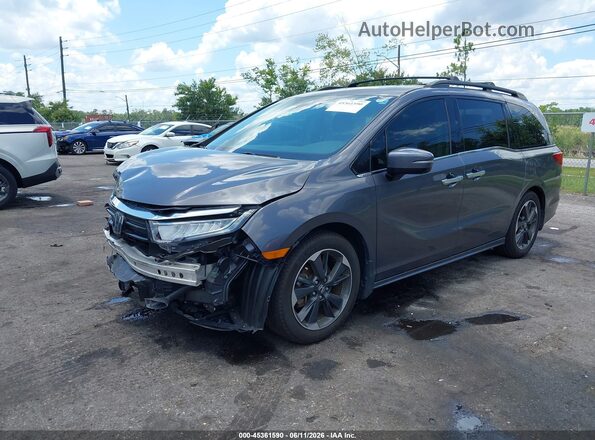 5FNRL6H98NB002947 2022 HONDA ODYSSEY Gray Vista tres cuartos delantera izquierda