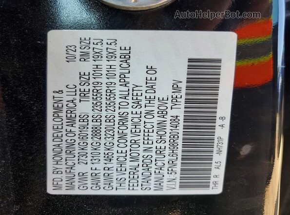 5FNRL6H98RB014084 2024 HONDA ODYSSEY Black 
