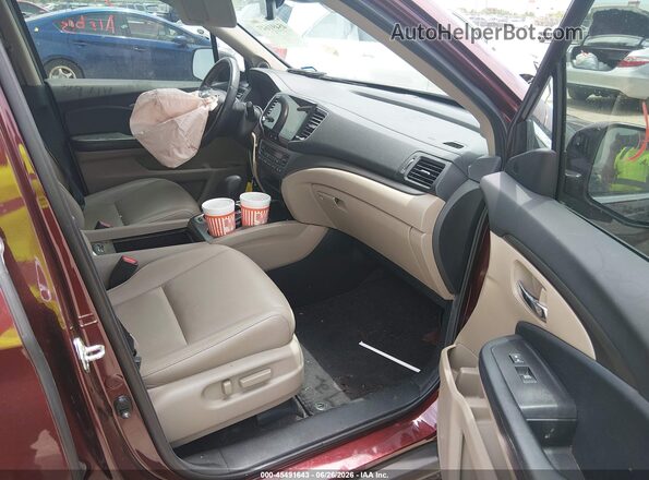 5FNYF5H5XKB017780 2019 HONDA PILOT Красный Вид салона спереди