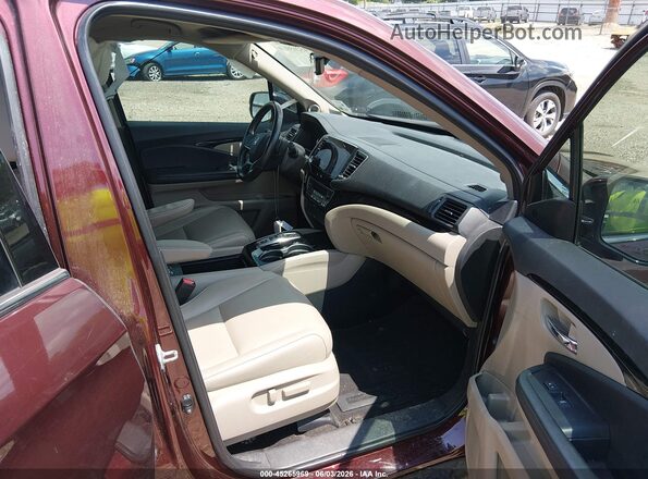 5FNYF5H98KB025590 2019 HONDA PILOT Бордовый Вид салона спереди