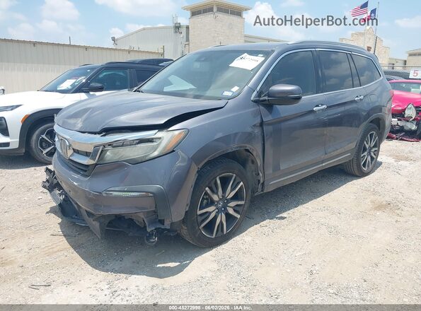 5FNYF5H98MB000322 2021 HONDA PILOT Gray Առջևի ձախ երեք քառորդ տեսարան