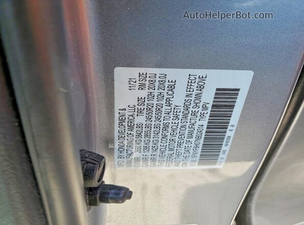 5FNYF6H07NB024314 2022 HONDA PILOT Silver Вид наклейки з VIN-кодом