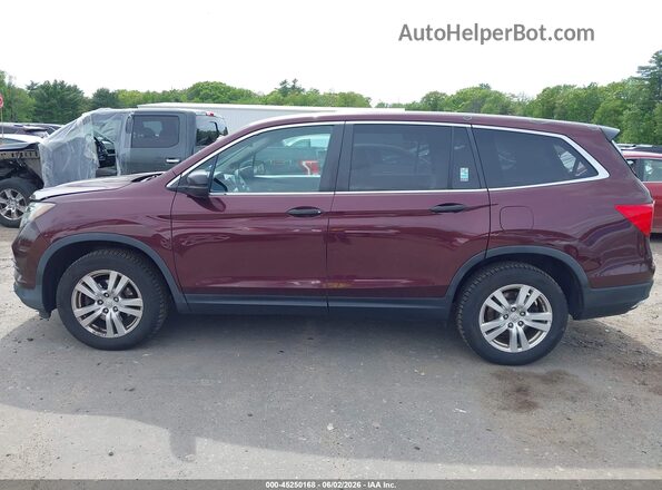 5FNYF6H10GB094958 2016 HONDA PILOT Burgundy 