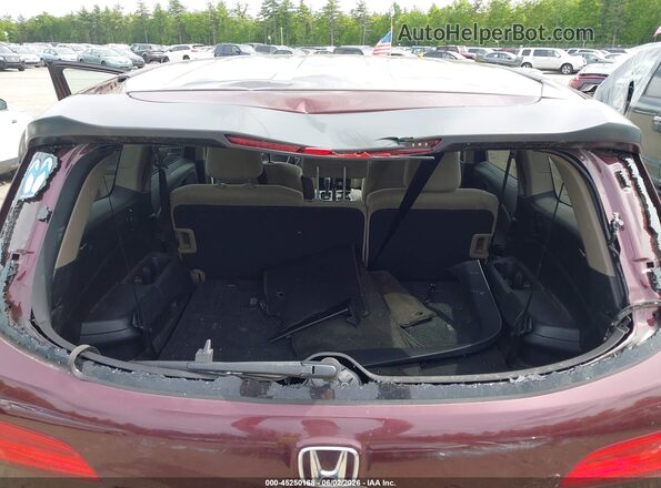 5FNYF6H10GB094958 2016 HONDA PILOT Burgundy Vista frontal